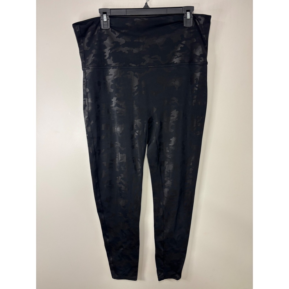 SPANX Black Camo High Waist Leggings Pants Activewear Size‎ 3X